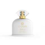 Chogan Women's Fragrance bottle elegantly displayed against a soft floral backdrop.